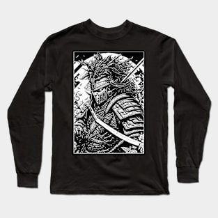 Black and white samurai Long Sleeve T-Shirt